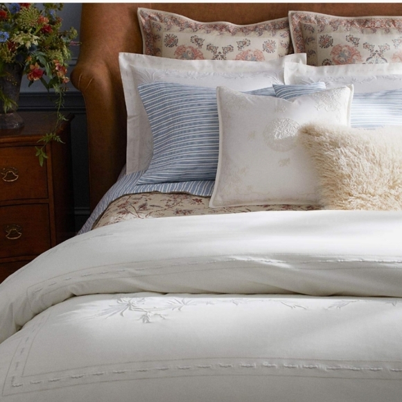 Ralph Lauren KING Islesboro Hillsboro Shams MSRP $430 Cream - Picture 14 of 14